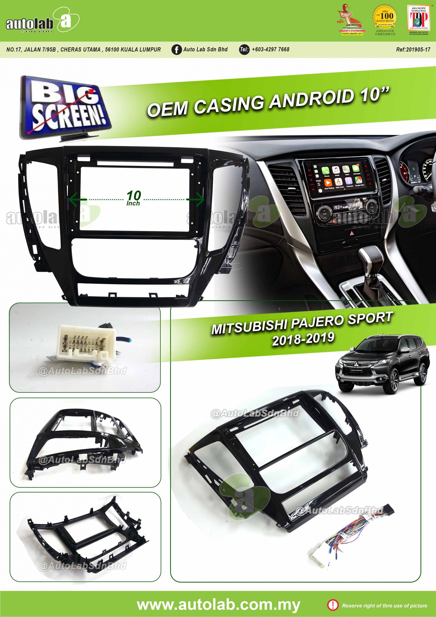 Mitsubishi Pajero Sport 2018-2019_10" Casing - Auto Lab 