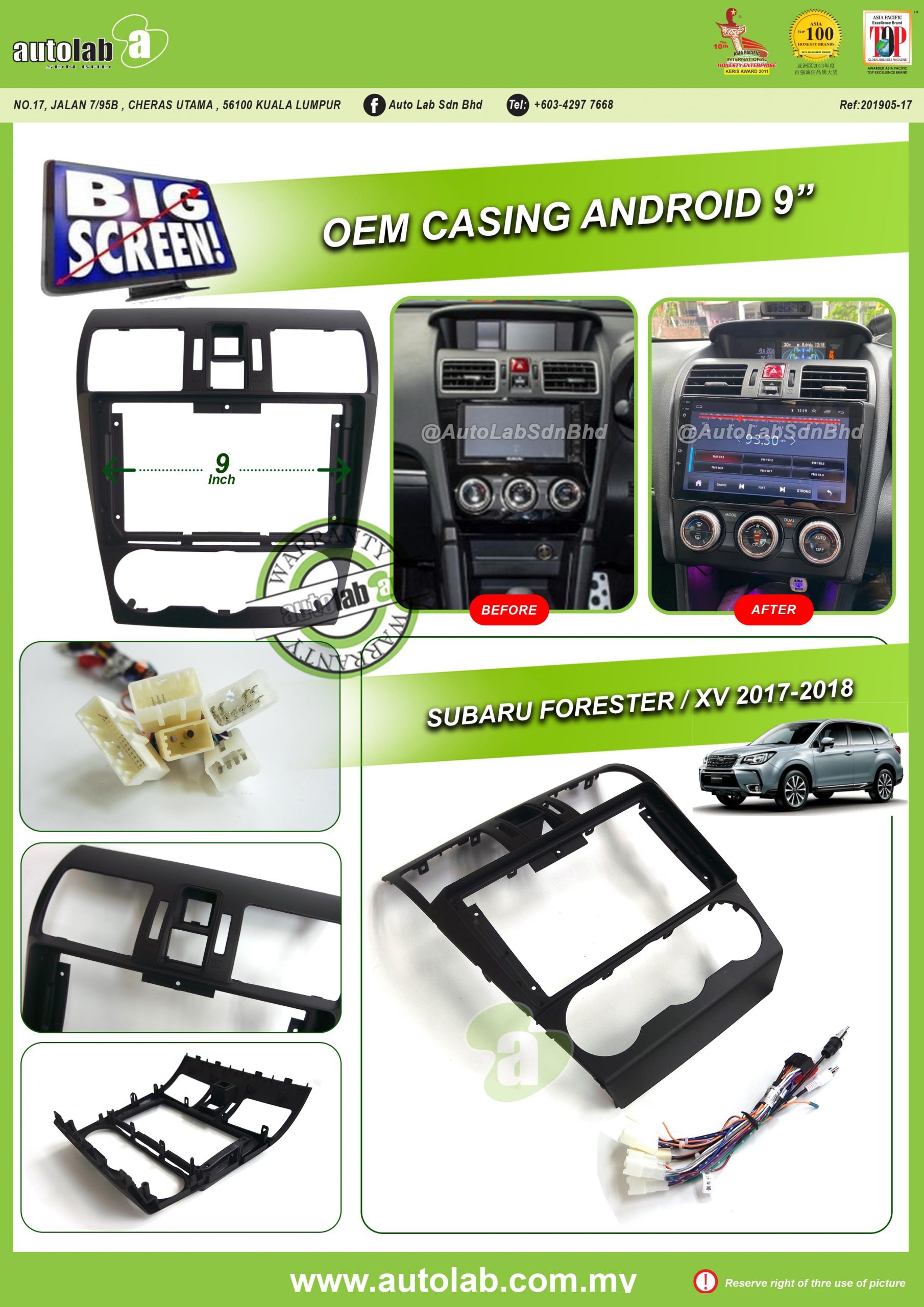 Subaru Forester XV 2017-2018_9" Casing - Auto Lab Sdn Bhd